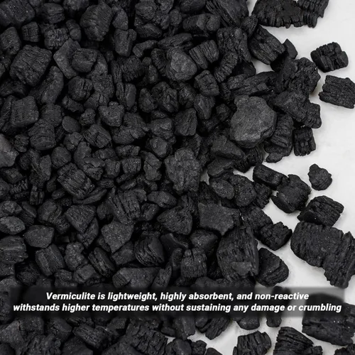 Vista 2 de Skyflame Gránulos de vermiculita negra para chimenea de gas, bolsa de 12 onzas