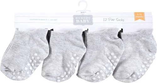 Vista 2 de Hudson Baby Calcetines antideslizantes unisex para bebé, Rosado