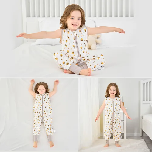 Vista 7 de Miracle Baby Saco de dormir con pies - 0.5 TOG 100% algodón transpirable, diseño sin mangas, saco de dormir para bebé