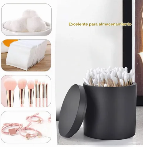 Vista 5 de Soporte redondo para hisopos de algodón con tapa, soporte Qtip