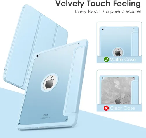Vista 2 de DTTOCASE - Funda para iPad de 9ª, 8ª y 7ª generación de 10.2 pulgadas, lanzada en 2021/2020/2019, parte trasera dura delgada mate, marco de TPU