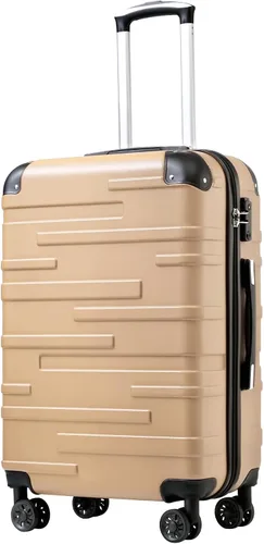 Vista 12 de Coolife Maleta extensible (solo 28") con cerradura TSA Spinner 2-Gris