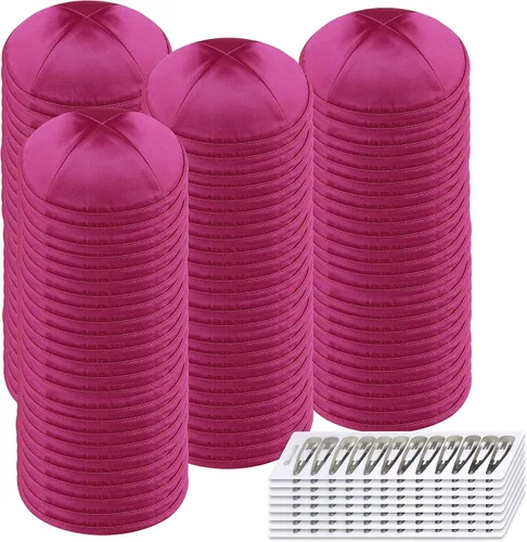 Vista 107 de Zion Judaica Deluxe Satin Kippah Yarmulkes para niños, adolescentes y adultos, 6.25 pulgadas, opciones multicolores, diseño de 4 paneles Negro