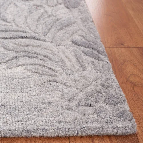 Vista 4 de SAFAVIEH Jardin Collection - Alfombra de área de 5 x 8 pies, gris, lana hecha a mano, ideal para zonas de alto tráfico en sala de estar, dormitorio