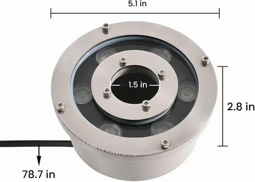 Vista 2 de Luz de fuente LED subacuática Estanque Luces 5000K Día Blanco DC12V IP68 Impermeable Sumergible Luz para Fuente de Jardín Estanque