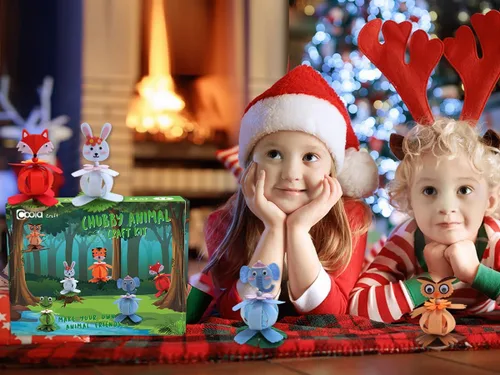 Vista 6 de Kits de manualidades Coola para niños de fieltro Animales pequeños para niños - Pack de 6 Arte y manualidades DIY Juguetes educativos tempranos