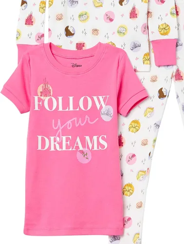 Vista 2 de Spotted Zebra Disney Marvel Star Wars Frozen Conjunto de pijama de algodón ajustado para niñas y niños pequeños