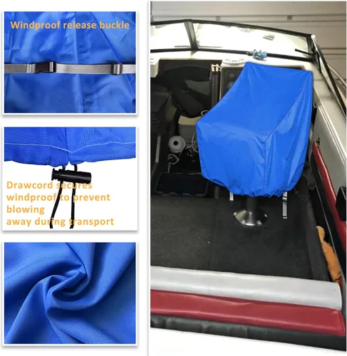 Vista 5 de Kintaki Funda para Asiento de Barco, Funda para asiento de silla de capitán de barco impermeable 600D, Resistente Sin Decoloración Funda de Asiento