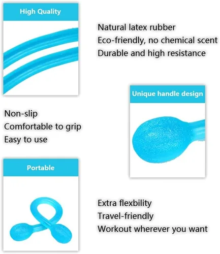 Vista 4 de KEVENZ Pedal Resistance Band, 4-Tube Natural Latex Yoga Pedal Puller Resistance Band Comes with Elastic Pull Rope, Fitness Equipment for Abdomen