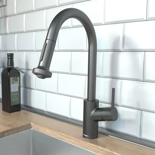 Vista 3 de hansgrohe Talis S² - Grifo de cocina de barra negra, grifos de cocina con rociador extraíble, grifo para fregadero de cocina, cabezal rociador