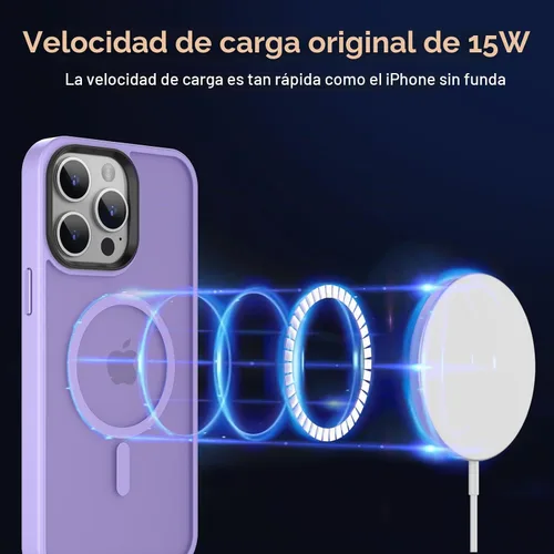 Vista 7 de MOCCA - Funda magnética a prueba de golpes para iPhone 13 Pro Max, color púrpura claro (A-Light Purple)