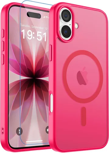 Vista 193 de zapica Funda magnética para iPhone Air, con protector de pantalla de vidrio templado, compatible con MagSafe, translúcida mate, a prueba de golpes