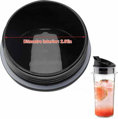 Vista 2 de 2 piezas de repuesto para licuadora Ninja, 2.81 pulgadas de diámetro interior, tapas de boquilla de sellado compatibles con vasos Ninja de 16 onzas