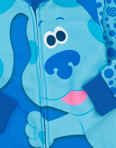 Vista 6 de Blue's Clues Y You Kids - Pijama de forro polar todo en uno para niños pequeños, pijama con estampado de cachorros Regalo de pijama