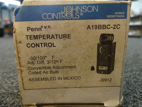 Vista 2 de Johnson Controls Termostato mecánico de voltios de línea A19BBC-2C, 120 a 277 VCA