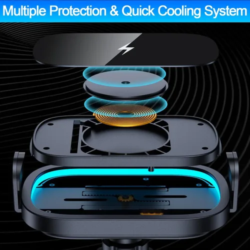Vista 7 de Cargador de coche inalámbrico para Samsung Galaxy Z Fold 7 6 5 4 3 2, 15 W, soporte de coche de carga rápida, accesorios de coche, soporte