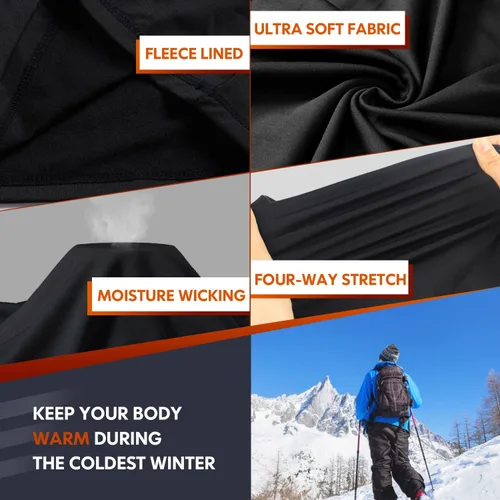 Vista 4 de Conjunto de ropa interior térmica para invierno, equipo de caza deportivo, capa base, parte inferior, peso medio