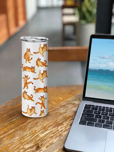 Vista 6 de WIRESTER Vaso recto de acero inoxidable delgado de 20 onzas con tapa, vaso de viaje para bebidas frías y calientes, posturas divertidas y divertidas
