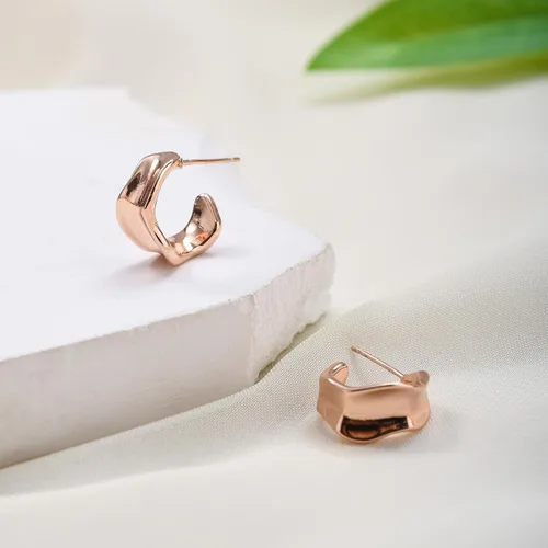 Vista 12 de Aretes de aro gruesos de oro para mujer, chapados en oro de 14 quilates y plata, aretes geométricos, aretes colgantes de nudo de moda