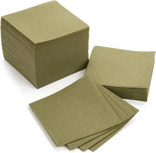 Vista 26 de AH AMERICAN HOMESTEAD Servilletas de cóctel de papel, servilletas desechables similares al lino, 4.75 x 4.75 pulgadas, servilletas cuadradas a Azul