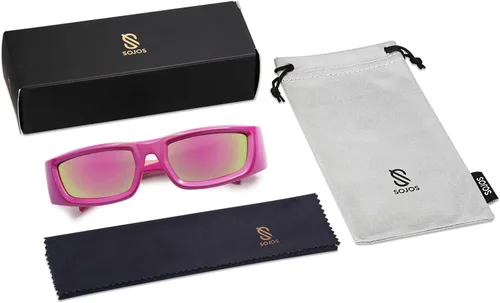 Vista 6 de SOJOS Gafas de sol de moda Warp Around para mujeres y hombres