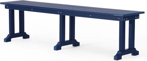 Vista 18 de WestinTrends Ashore Outdoor HDPE - Banco de patio con espalda descubierta de 48 pulgadas, color negro