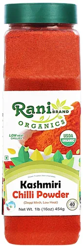Vista 13 de Rani Kashmiri - Chile en polvo (Deggi Mirch, bajo calor) Especia india molida 25lbs (11.36kg) Caja a granel ~ 100% natural Sin sal Vegano Sin