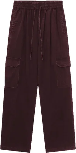 Vista 5 de Dokotoo Pantalones cargo de cintura alta y pierna ancha para mujer, con 6 bolsillos, holgados, informales, de combate, militares