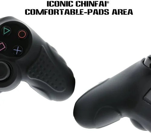 Vista 3 de CHINFAI PS4 Controller DualShock4 Skin Grip Anti-Slip Silicone Cover Protector Case for Sony PS4PS4 SlimPS4 Pro Controller with 8 Thumb Grips (Black)