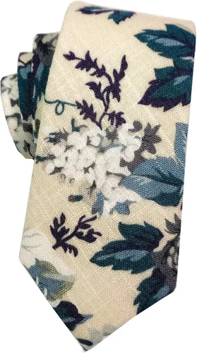 Vista 16 de Corbata de algodón floral para hombre, corbata delgada impresa de 2.56'' 01-Bean Pasta Rosa
