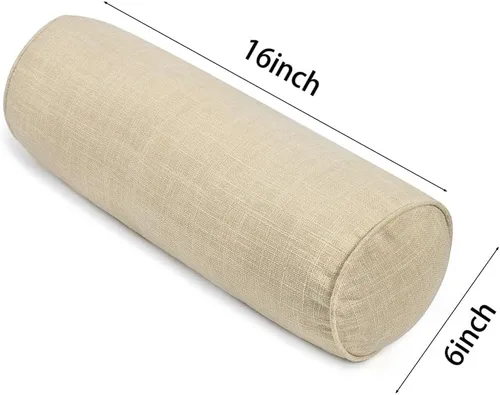 Vista 2 de Almohada de cuello redondo, almohada de apoyo cervical para aliviar el dolor de cuello, almohadas cilíndricas con funda extraíble lavable