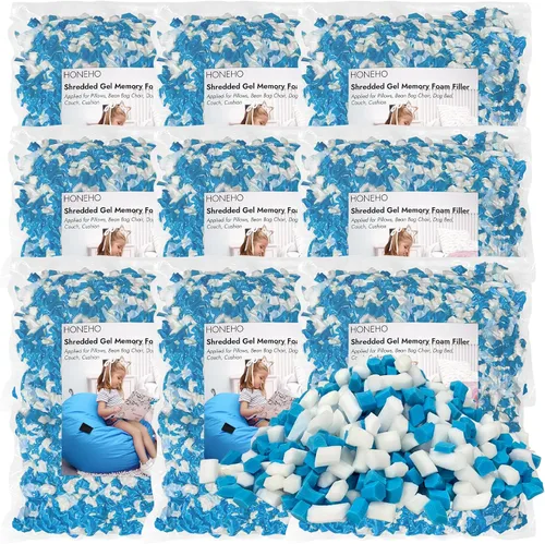 Vista 24 de Relleno de Espuma Viscoelástica con Gel Triturado de 1.13 kg, Relleno Cómodo y Suave para Silla de Puf, Relleno de Espuma Viscoelástica