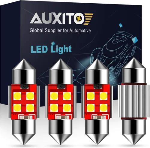 Vista 13 de AUXITO 194 Bombilla LED Ámbar Amarillo 168 2825 W5W T10 Cuña 24-SMD 3014 Chipsets Bombillas de Repuesto para Luces de Cúpula, Mapa, Placa