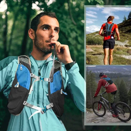 Vista 6 de IX INOXTO - Mochila de hidratación para correr con bolsa de agua de 1.5 litros (50 onzas) para hombres y mujeres, mochila de agua ligera