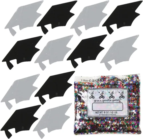 Vista 22 de Confetti Grad Cap Negro, Azul Marino Combo - 2 bolsas de media onza (1 oz)