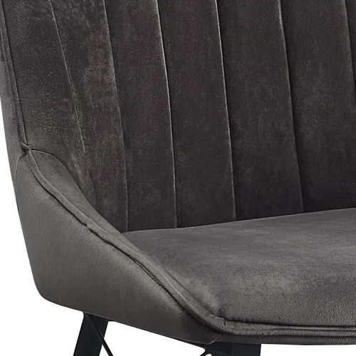 Vista 7 de Sillas de comedor para mesa de habitación y sillas de asiento de cocina, juego de 2 sillas laterales tapizadas con diseño capitonado de canal