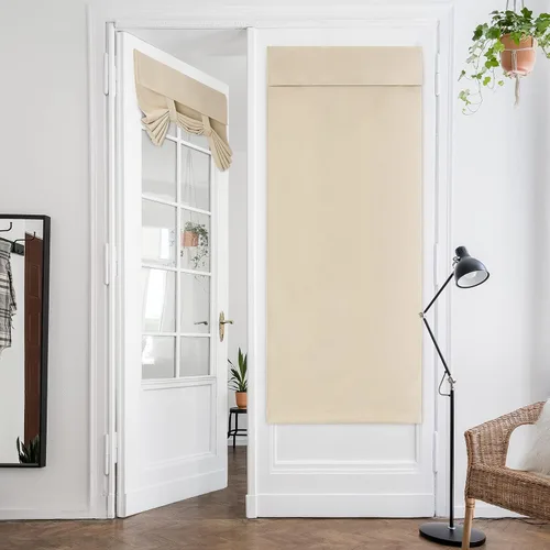 Vista 11 de HOMEIDEAS Cortinas opacas para puerta francesa, cortinas de luz lateral para puerta delantera, 2 paneles, persianas laterales para ventanas