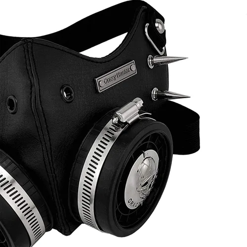 Vista 5 de Máscara Steampunk para Cosplay, Máscara de Cráneo, de Cuero Gótico para Hombres/Mujeres