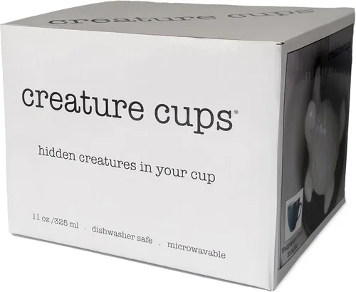 Vista 6 de Creature Cups - Taza de cerámica CTHULHU (11 onzas, exterior negro) - Tazas espeluznantes - Taza de animal 3D oculto en el interior que emerge