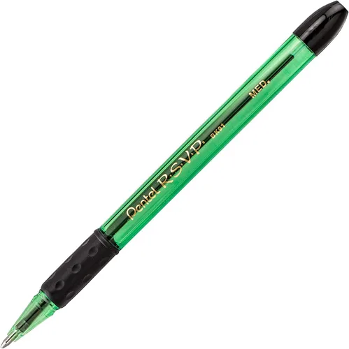 Vista 8 de Pentel Rsvp - Bolígrafos de punta media, 0.039 in, 8 colores surtidos con agarre de goma sin látex para una escritura cómoda, paquete de 16