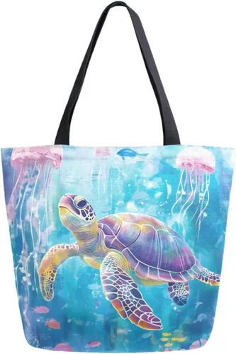 Vista 20 de SUABO Bolsa de asas de cocina reutilizable para comestibles, bolsa de compras de lona para exteriores Cactus
