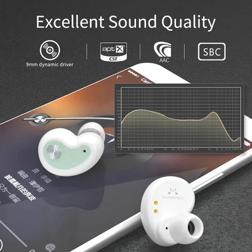Vista 4 de SoundMAGIC TWS30 - Auriculares inalámbricos verdaderos, micrófono, sonido