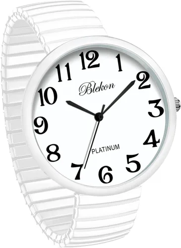 Vista 3 de Blekon Collections Nuevo Reloj de Moda con Correa Elástica de Tamaño Super Grande, Movimiento Japonés PC21J