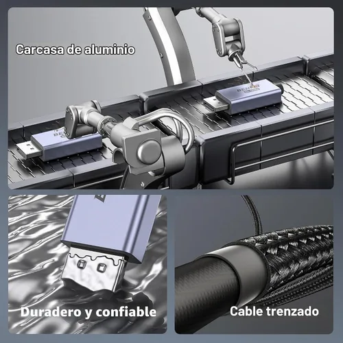 Vista 4 de BENFEI Cable USB C bidireccional a DisplayPort 1.4 de 6 pies, compatible con 8K @60Hz 4K a 240Hz (cable Thunderbolt 4 a DisplayPort) gris,