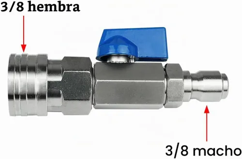 Vista 3 de Kit de válvula de bola de lavadora de alta presión 3/8 NPT conector rápido 4500 PSI para manguera de lavadora eléctrica