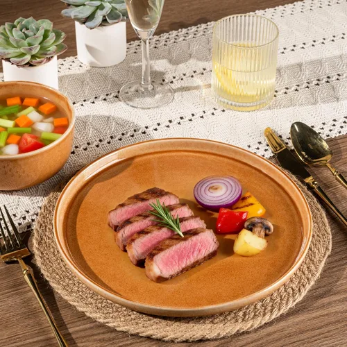 Vista 6 de GBHOME Juego de vajilla de cerámica para 4, 12 piezas, platos y cuencos de cerámica, platos resistentes a los arañazos, aptos para lavavajillas
