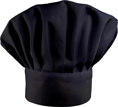 Vista 2 de Paquete de 6 sombreros de chef elásticos para panadero, cocina, catering, chefs Negro