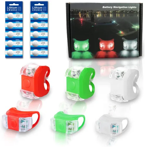Vista 10 de Kayak Lights for Night Kayaking, Battery Operated Red and Green Navigation Lights for Dinghy, Canoe, Jetski