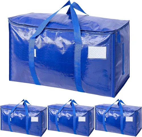 Vista 41 de TICONN Paquete de 2 bolsas de mudanza extra grandes resistentes con cremalleras y asas de transporte, bolsas de almacenamiento duraderas para Aqua