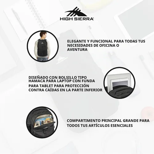 Vista 5 de High Sierra Swerve Pro unisex, Negro, Tamaño único